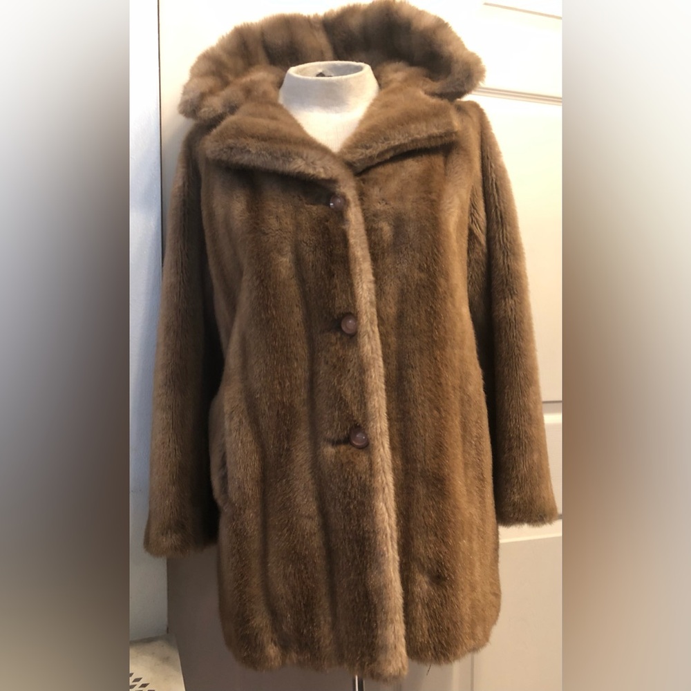Vintage 1960’s Tissavel Faux Mink Fur Coat